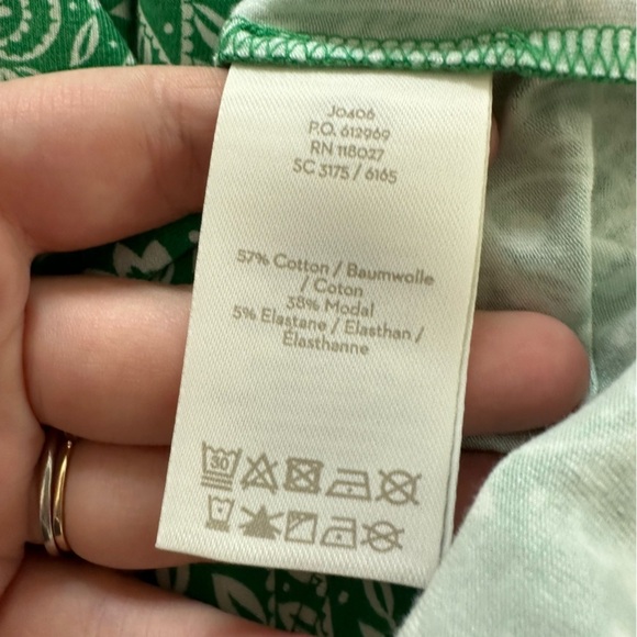Boden Womens Sz 2 Green Paisley Caroline Playsuit Romper Jersey Belted Casual - Picture 7 of 8